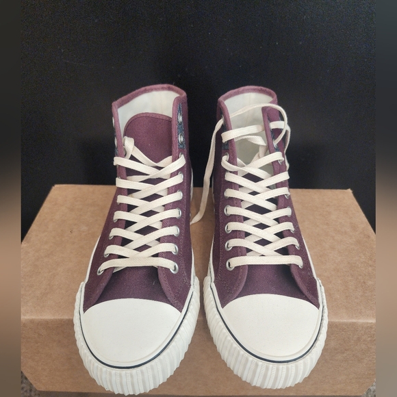 Mens Size 8/Womens Size 9.5 P.F. FLYERS Maroon High-Top Sneakers - Picture 3 of 12
